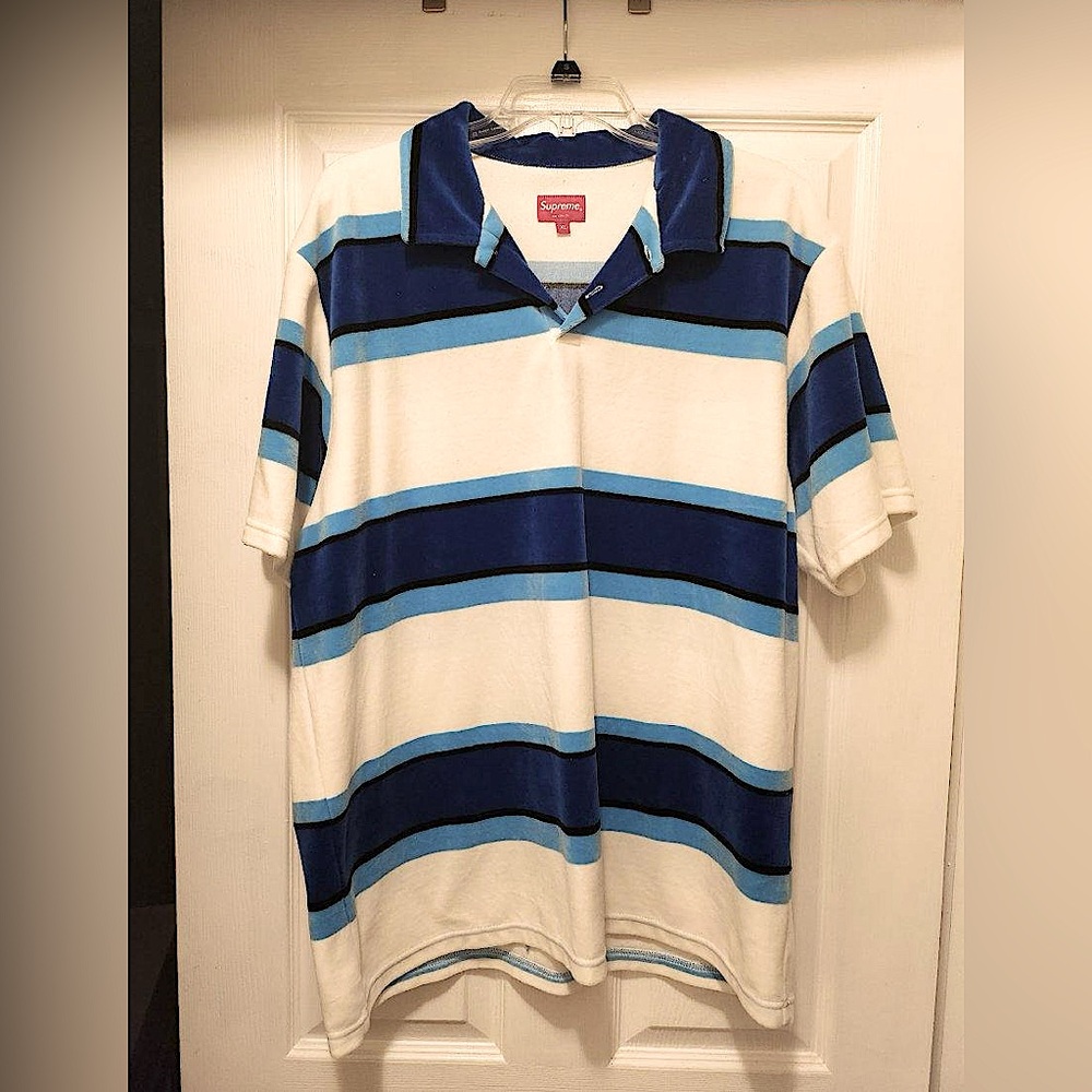 Supreme Stripe Velour Polo
